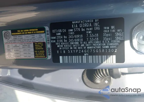 2025 Kia Telluride Lx from USA, damaged, VIN 5XYP24GC7SG581302